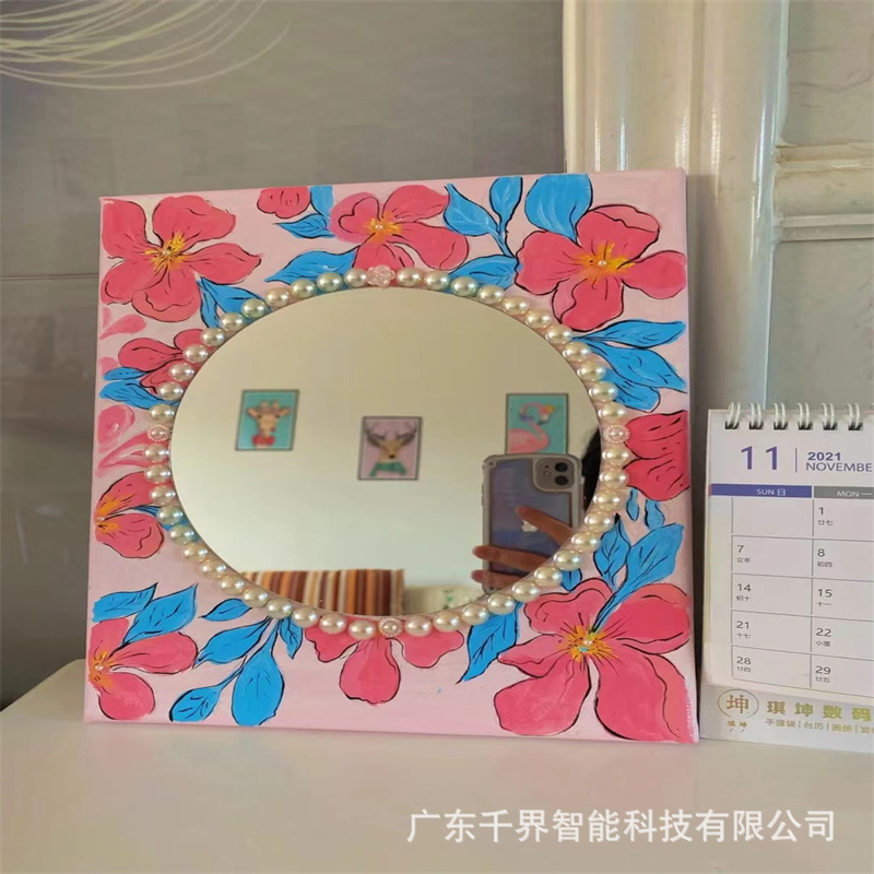 亚克力异形不规则镜子学生卧室空间桌面化妆间简约台式化妆镜批发