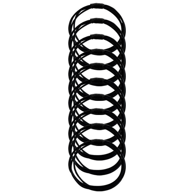 Cintas de goma de alta elasticidad duradera base de cabello negro corda de cabello de cola de caballo corda de cabello no daña bolas de cabello anillo para mujeres