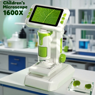 Cross-Border Kidsren's Microscope Handheld Digital Magnifying Glass Steam Toy 3-6 Years Old Science Experiment Set Gift Box