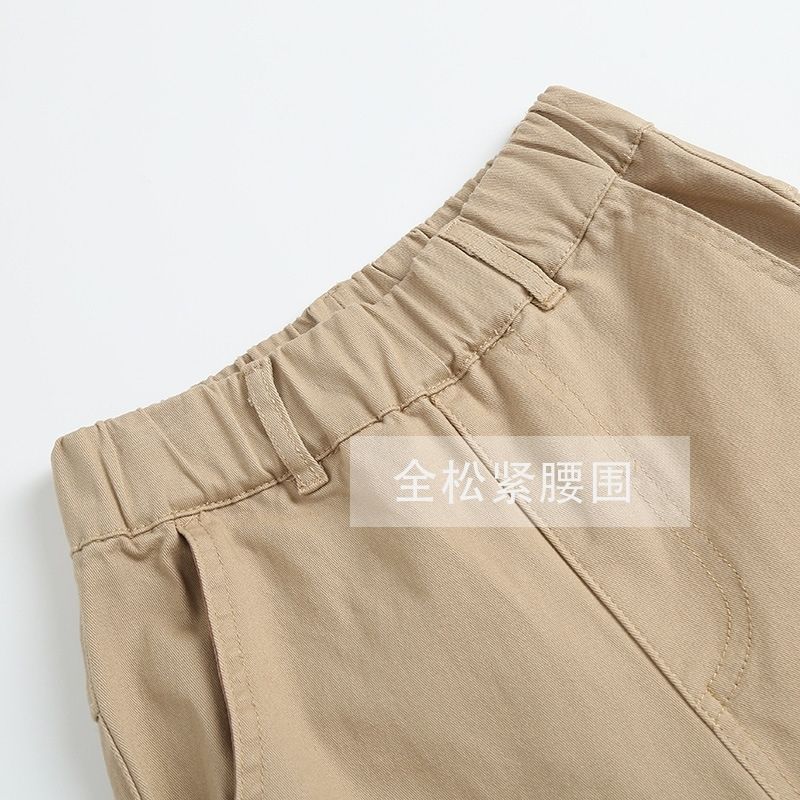 남학생 바지 여름 학교 바지 어린이 카키 바지 EATON GIDE 학교 유니폼 새