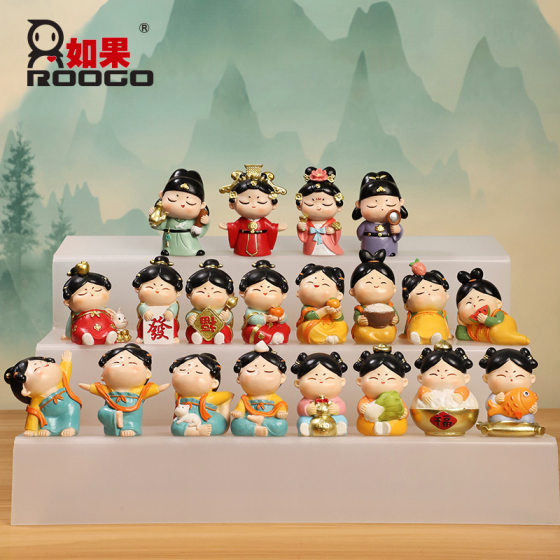 Chinese Tang Dynasty Creative Gift Desktop Decorative Resin Antique Xi'an Cultural and Creative Tourist Souvenirs Car Ornaments