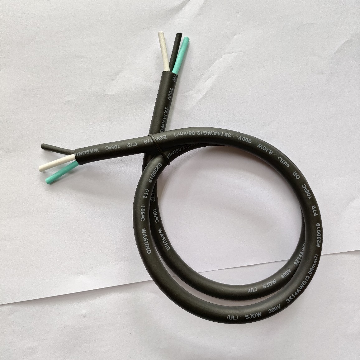投光灯电源橡胶线SJOW 3*18AWG 投射灯电源配线