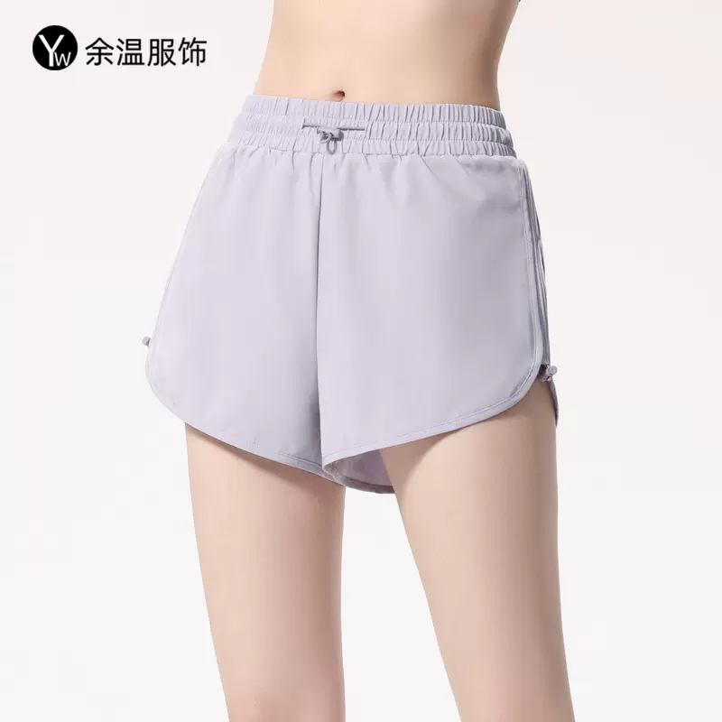 假两件运动短裤女高腰防走光跑步训练健身马拉松抽绳短裤夏季新款