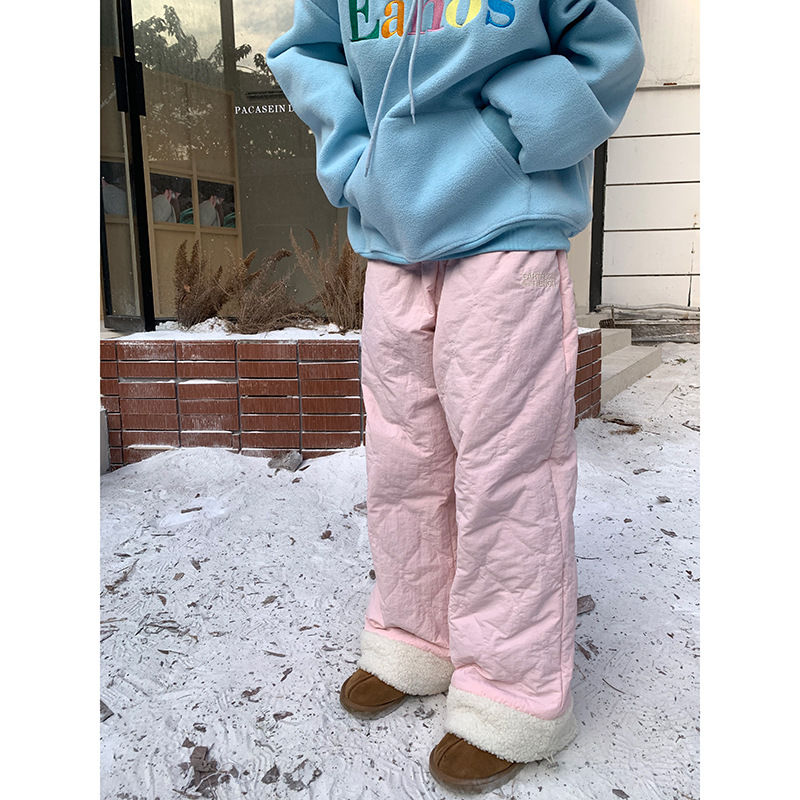 零下葫芦纹棉裤男冬季加绒加厚保暖滑雪裤子潮牌感宽松休闲裤