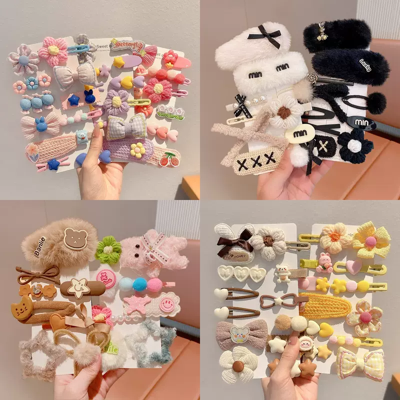 美拉德刘海夹高级感发夹头饰秋季侧边夹后脑勺发饰气质毛茸茸发卡