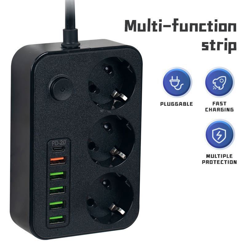 Enchufe de exportación de comercio exterior con USB hogar multi-funcional estándar británico estándar europeo fila enchufe poroso con interruptor socket Placa de cableado