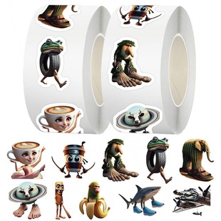 Foreign Popular Shanhaijing Volume Stickers Creative Sand Sculptures Fun Funny Abstract Creative Stickers Campus Funny Decoration