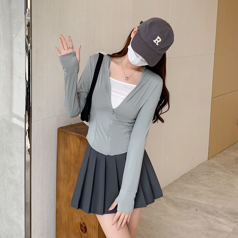 甘美で清新な夏の新型涼感原糸氷糸日焼け止め服屋外旅行紫外線防止通気日焼け止め服|undefined