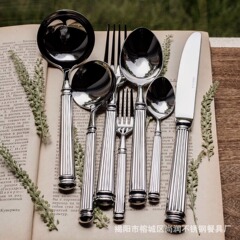 304ステンレス鋼洋食器ナイフ、フォーク、スプーン、高級ホテル食器セット、ステーキナイフ、デザートフォーク、スプーン、レストラン宴会用