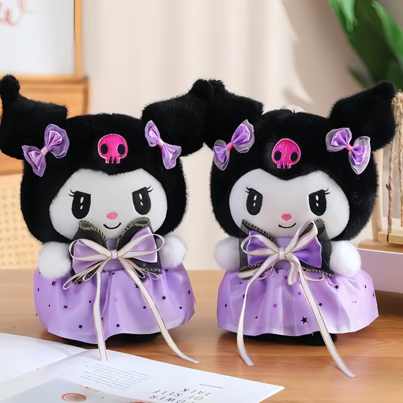 Muñeco de peluche Kuromi y Cinnamoroll de terciopelo corto suave para regalo