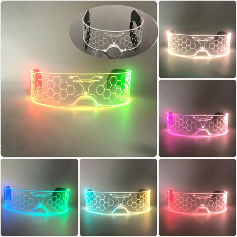Tecnología LED máscara de mitad de cara colorido doble control modelado de moda fiesta Bungee LED props acrílicos
