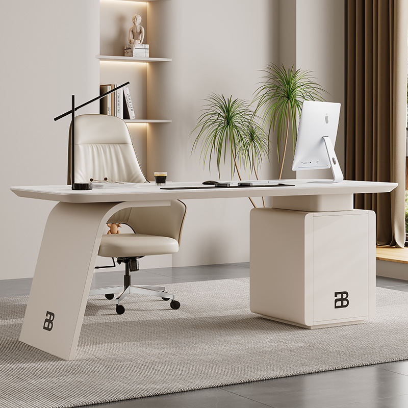 French Cream Style Slate Desk Light Luxury Modern Simple Home Study Computer Desk Medical Beauty Consultation Desk