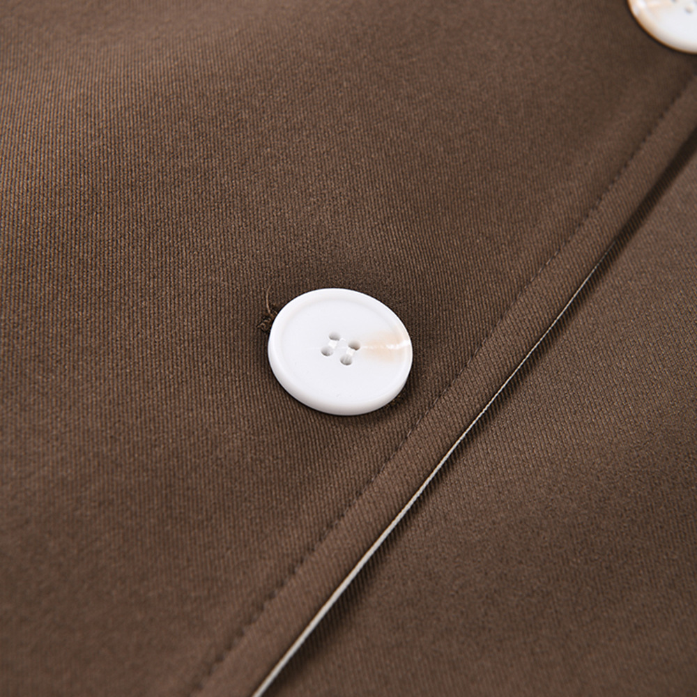 Women's Clothing casual long trench coat for women autumn new style stitching contrast color double breasted knee length slim lapel coat_voghion.com