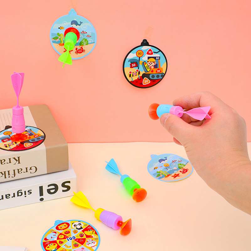 Placa de dardos de dibujos animados, ventosa de juguete pequeña, puesto de dardos de aguja voladora, regalo, juguetes para niños, tablero colgante, juguetes a juego