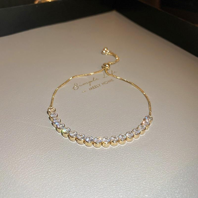 Oro real electrochapado circón Rosa fritillary flor pulsera elegante todo-fósforo pulsera luz lujo de alta calidad pulsera para las mujeres al por mayor