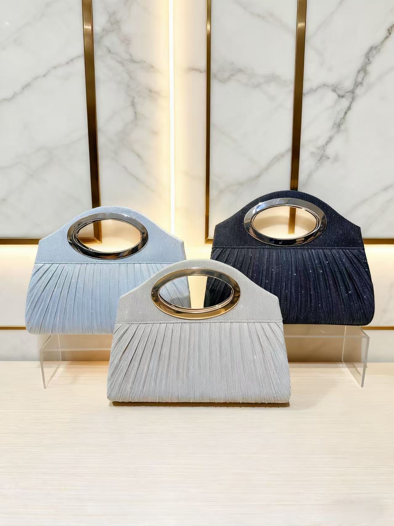 Ventas transfronterizas calientes de lujo ligero bolsas de cena de mano plegables bolsas de boda de moda bolsas de vestir maquillaje bolsas de mano