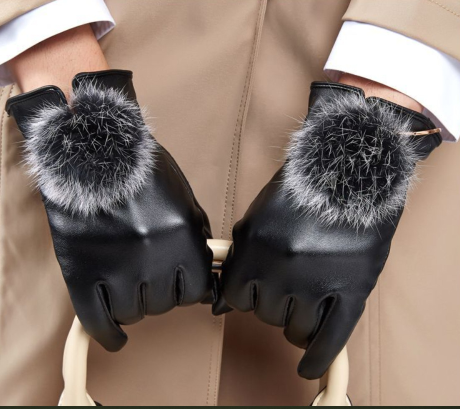 Verwarmde handschoenen Dames PU lederen elektrische touchscreen handschoenen USB elektrische 5-vinger warme handschoenen_voghion.com