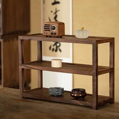 黒胡桃木デスクトップ多宝閣カップ棚茶器収納棚展示棚小型茶棚玩具棚