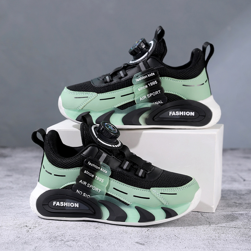 Calzado deportivo para niños, niños y niñas 2025 primavera y otoño nuevo estilo malla transpirable para niños grandes y niñas zapatillas de moda antideslizantes