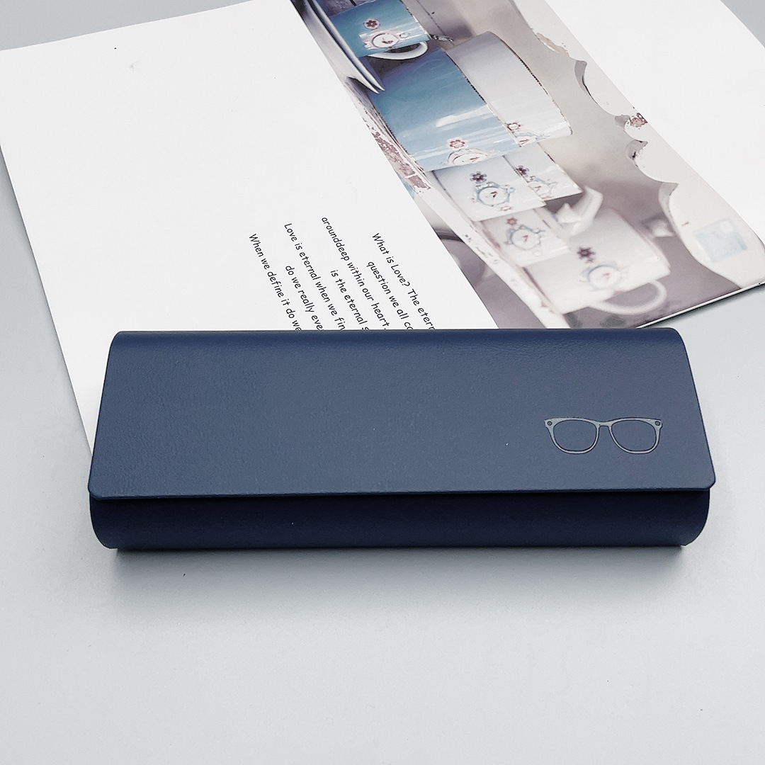 新しいハイエンドのシンプルなレザーメガネケース、耐圧近視メガネケース、ファッショナブルな大容量メガネ収納ボックス