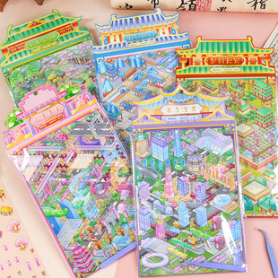 С���ഺ�����쾰�N����ͨ΢�s����3DС�ݽ≺����DIY�����֎��N