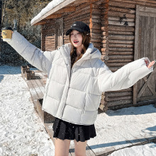 短款加厚羽绒棉服女2025韩版小个子显瘦龟背面包服加厚棉衣外套