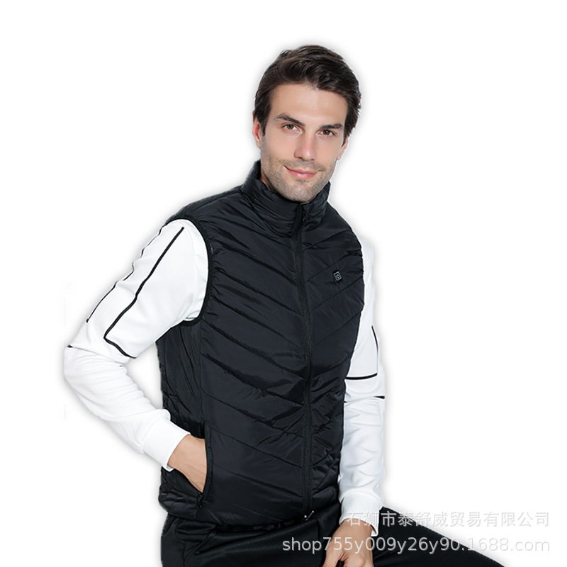 Suministro de fábrica Suministro transfronterizo Chaleco de calefacción inteligente de invierno Chaleco de calefacción eléctrica de temperatura constante de cuatro zonas Chaleco eléctrico de calefacción