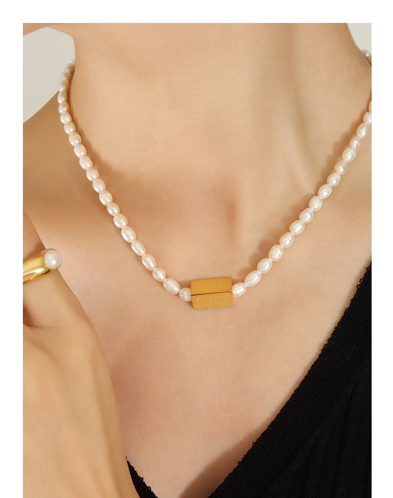 1 Piece Fashion Smiley Face Titanium Steel Necklace_colorza_2