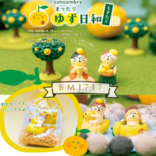 日式杂货zakka 柚子系列猫咪迷你树脂小型摆件小黄鸭微缩拍摄场景