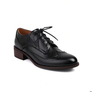 H 32962 Low Heel Lace Up Shoes �͹�ƴɫ��Ь �W���羳