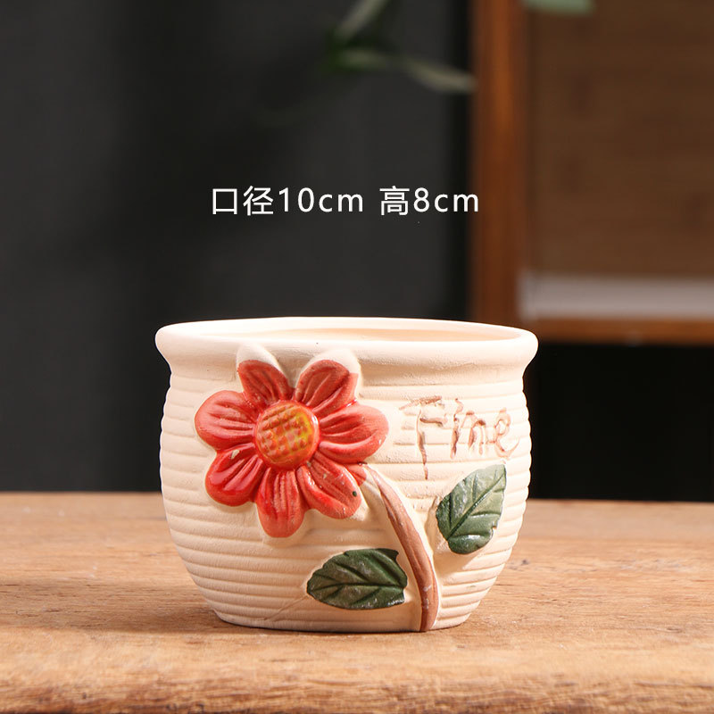Macetas suculentas a la parrilla a mano, venta especial de cerámica, terraza para el hogar, terracota, cerámica pequeña, venta al por mayor
