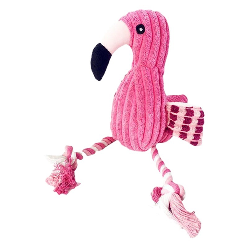 Transfronterizo exclusivo mascota felpa simulación Flamingo perro mordedura sonido algodón nudo jugable mordedura resistente a los suministros para mascotas
