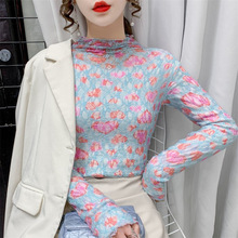 蕾丝加绒打底衫女秋冬2025年新款内搭气质泡泡袖时尚洋气长袖上衣