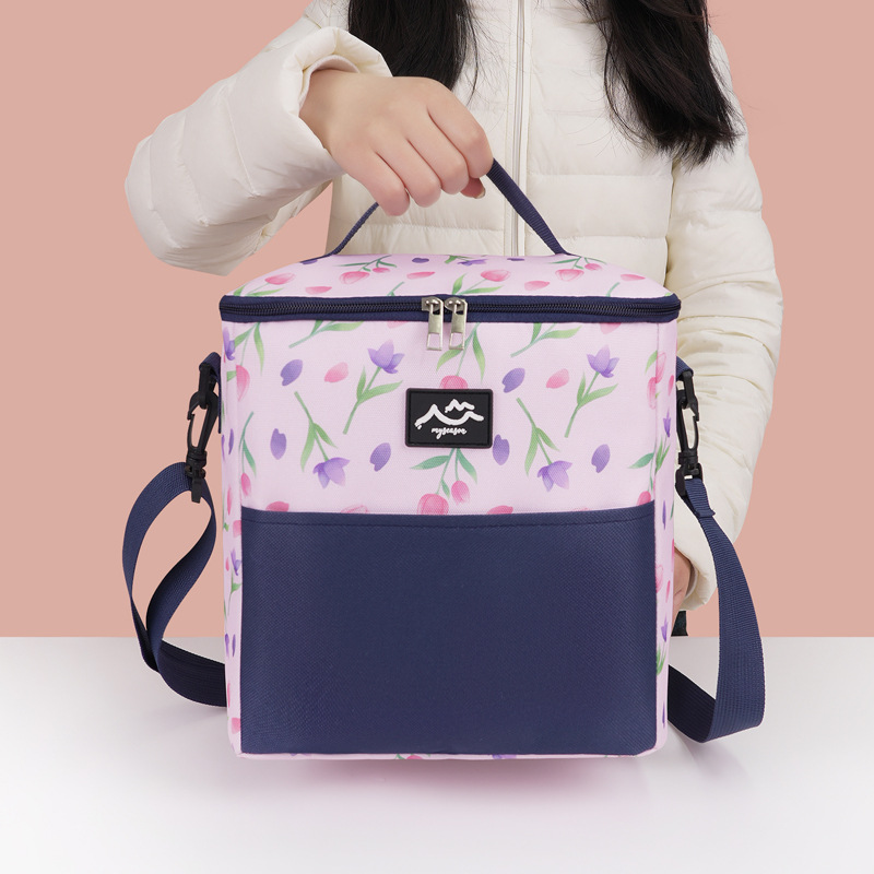 Nuevo bolso de aislamiento impreso, bolso de mano con arroz, gran bolsa de hielo, bolsa de conservación de alimentos para acampar al aire libre, bolsa de comida para el trabajo y la escuela