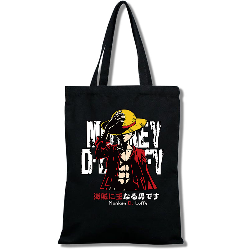 跨境 海贼王 日漫周边女学生休闲外出大容量帆布购物袋帆布袋广州