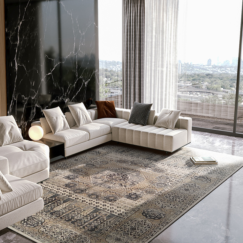 Alfombra de estilo étnico nórdico al por mayor dormitorio sofá mesa de café tatami bohemio hogar sala de estar alfombra