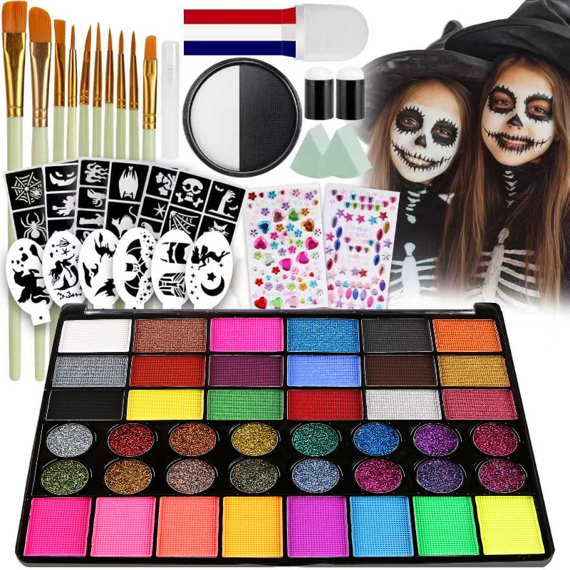 Transfronterizos nuevos 42 colores solubles en agua pintura corporal set de pintura infantil crema de pintura de la Copa del Mundo de fans de vacaciones