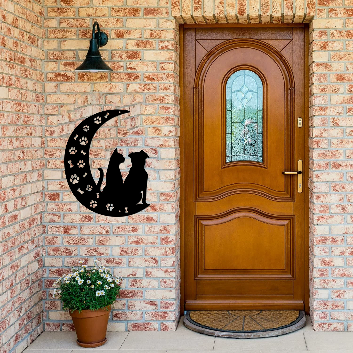 Металлический декор в виде силуэта собаки, настенный крючок для животных Temu, современный минималистичный домашний арт для трансграничных независимых станций