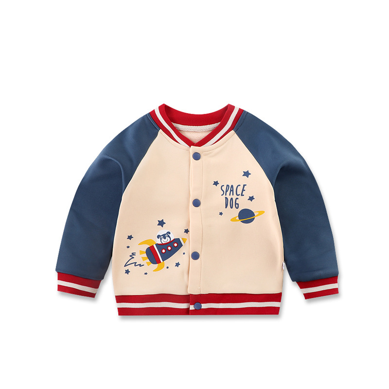 儿童棒球服2022年春季新款加绒休闲洋气外衣宝宝开衫儿童外套批发