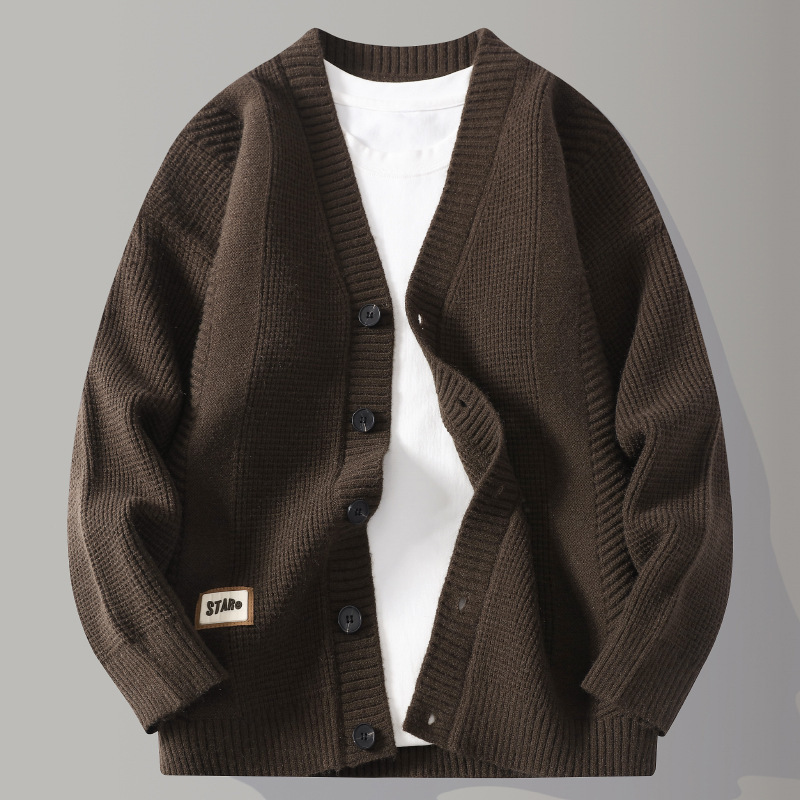 Cross-Border Foreign Trade Dropshipping Men's Knitwear Sweaters [New Style] 2025 Autumn Fashion V-Neck Pullover Sweater for Men