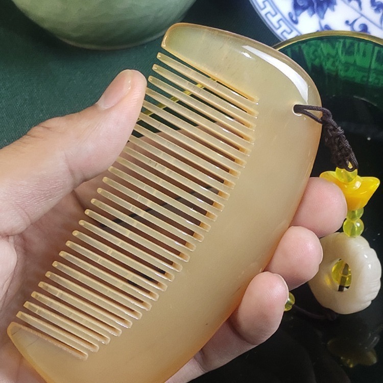 厂家批发黄牛角梳牦牛角梳水牛角梳加厚胖胖梳包包梳口袋梳防静电|undefined