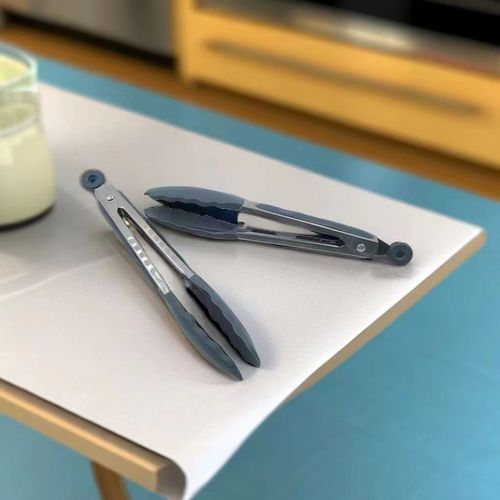 Silicone stainless steel food food tongs barbecue tongs 9-inch high temperature resistant and anti-scalding steak barbecue tongs for bread baking