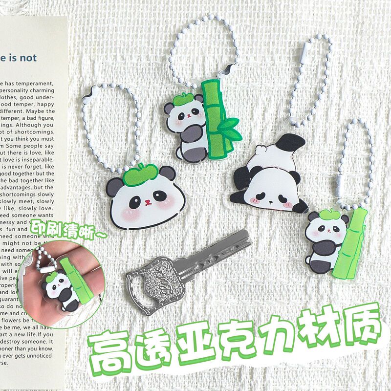 Panda Cartoon Keychain Acrylic Backpack Decorative Pendant Student Trendy Cute Car Keychain Pendant Panda Cartoon Keychain Acrylic Backpack Decorative Pendant Student Trendy Cute Car Keychain Pendant