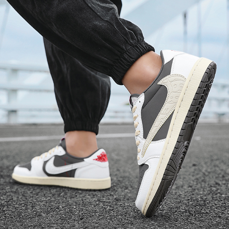 [Clearance] Authentic Aj1 Black and White Panda Sneakers, Smoke Gray Low-Top Aj Men's Shoes, Air Force 1 Sports Shoes