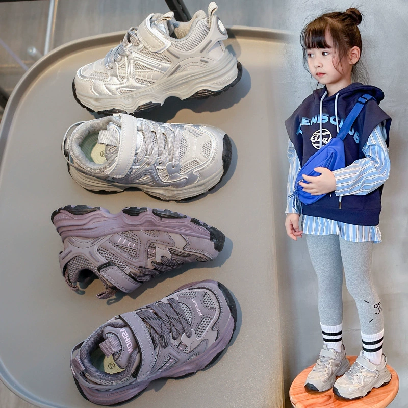 2025 весенне-осенняя детская обувь оптом, спортивная обувь для больших мальчиков и школьников, обувь для девочек в стиле "dad shoes", дышащие кроссовки для бега, обувь из EVA.