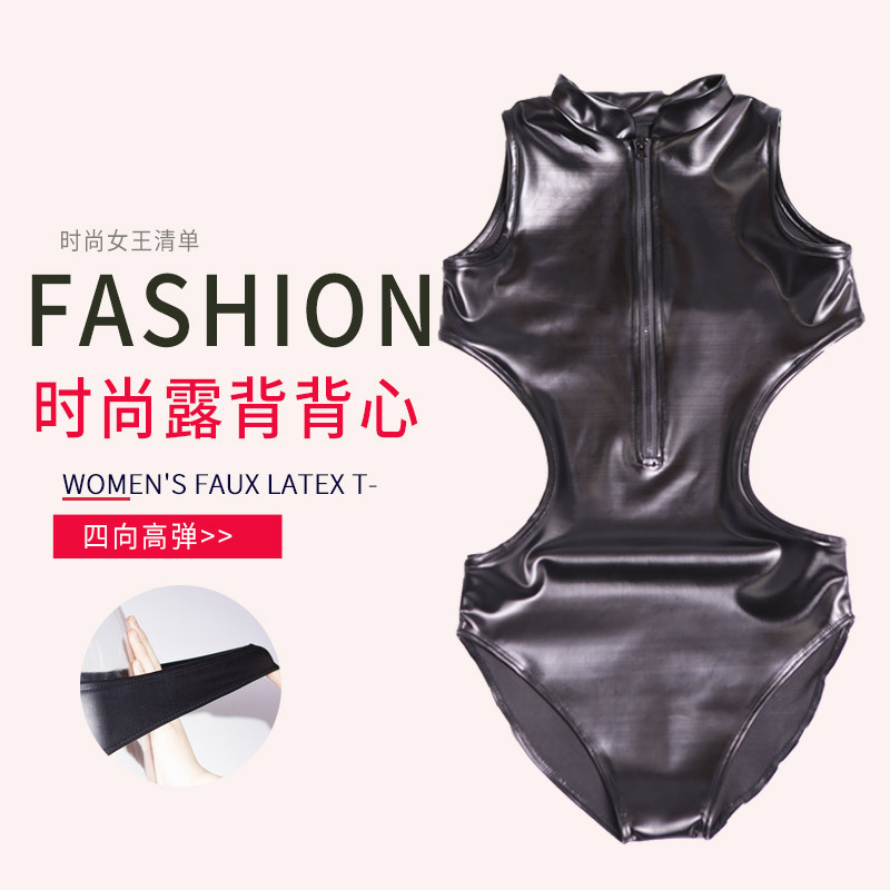 Color encantador GN22 moda cool látex amoniaco mujer sexy bikini triángulo unidad de cuero unidad de natación unidad de baño