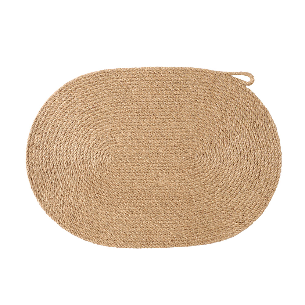 Yute natural tejido aislante de goma de seda natural alta sensación puede colgar en la pared con anillo almohadilla de mesa de comedor en la almohadilla de comedor occidental