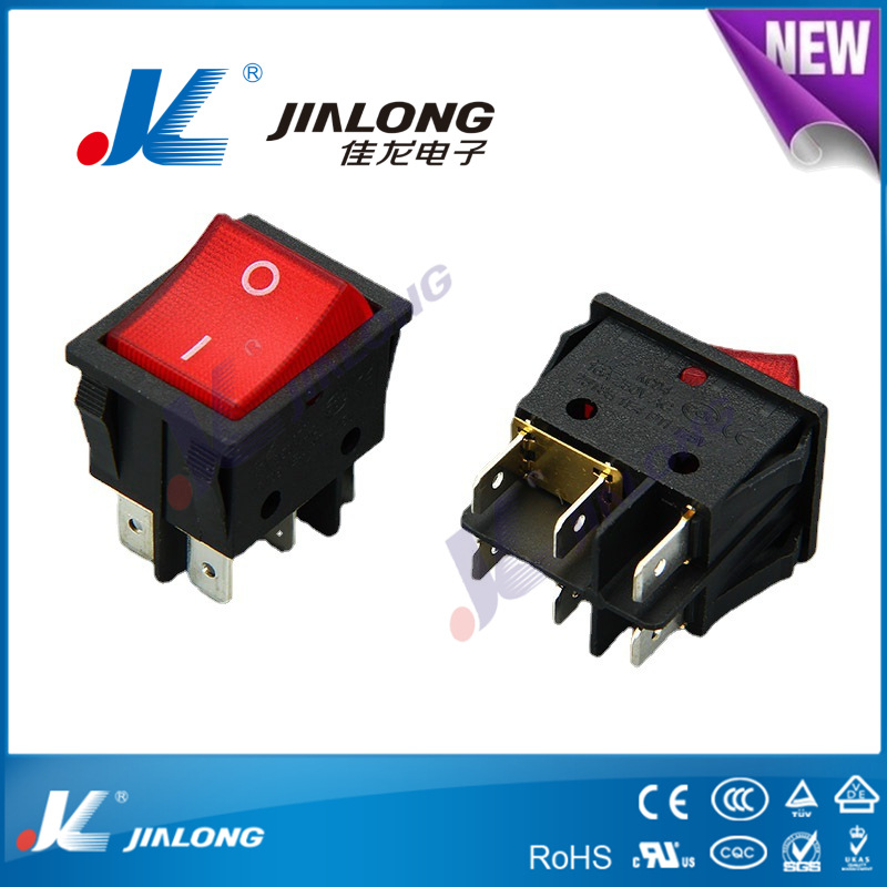 浙江佳龙电子生产电源开关KCD4-203E电水壶开关翘板开关船型开关