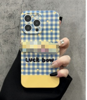 Cxj a cuadros azul de oso tridimensional