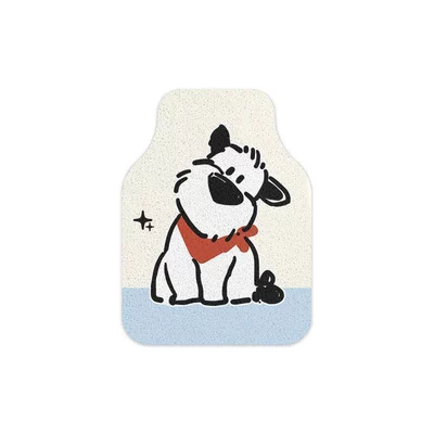 easy to clean. Universal fit, available – Avtomobil döşəmə paspasları - light-blue-cute-dog-single-front-row-silk-loop-5060cm1969-2362